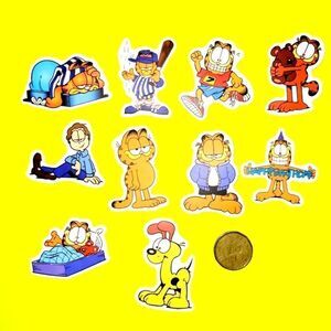 3/$20 Brand New 10x Garfield Waterproof Stickers